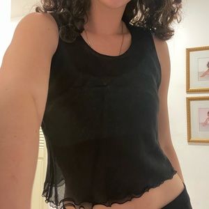Sheer black top